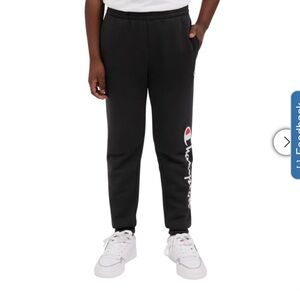 Champion Black Sweatpants with White Logo